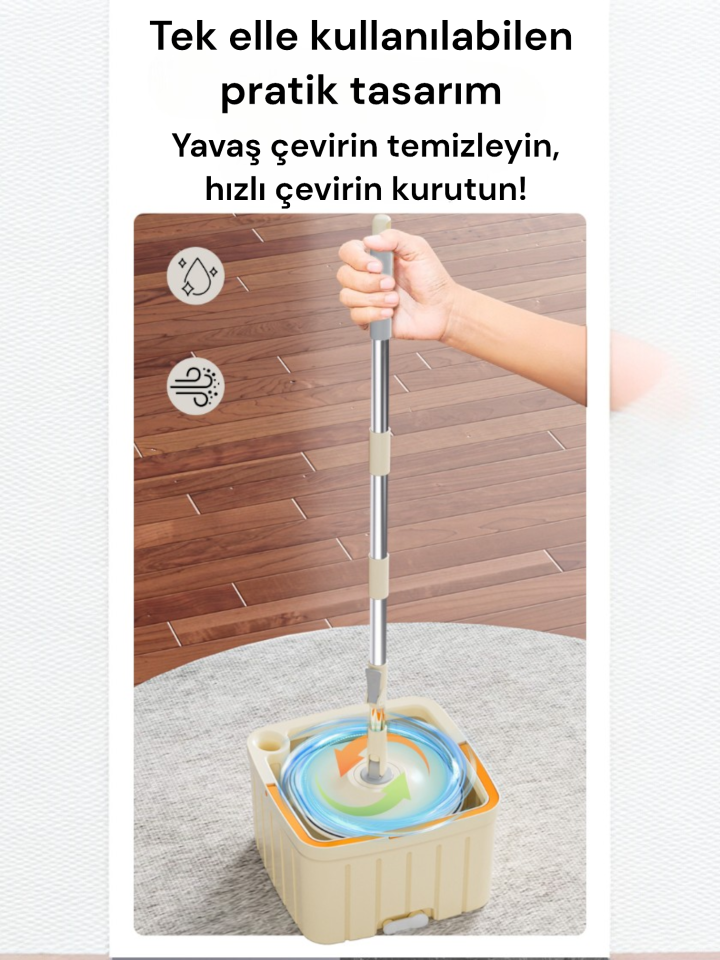 MP 102 Temiz kirli su ayırma özellikli Mop temizlik Seti